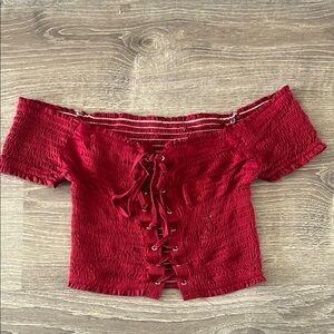 Women's Off-Shoulder Red Top